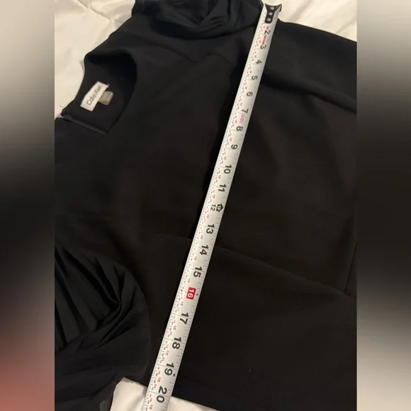 Calvin Klein women’s black sheath dress with flutter sleeve size medium - Picture 6 of 12